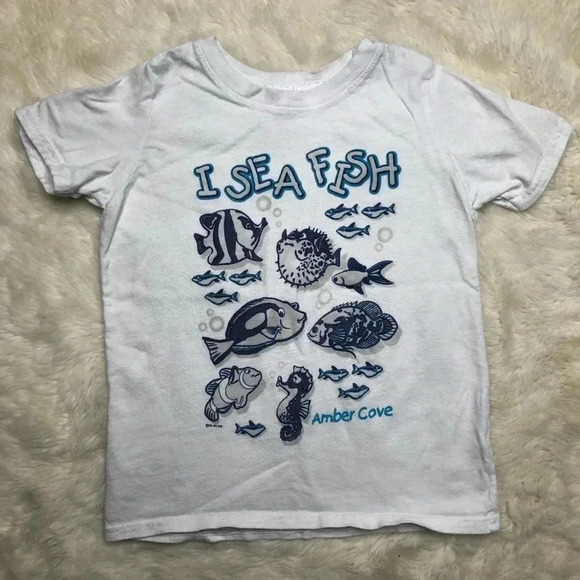 Del  Sol Amber Cove I Sea Fish T-Shirt White Sz 3T - Picture 1 of 16
